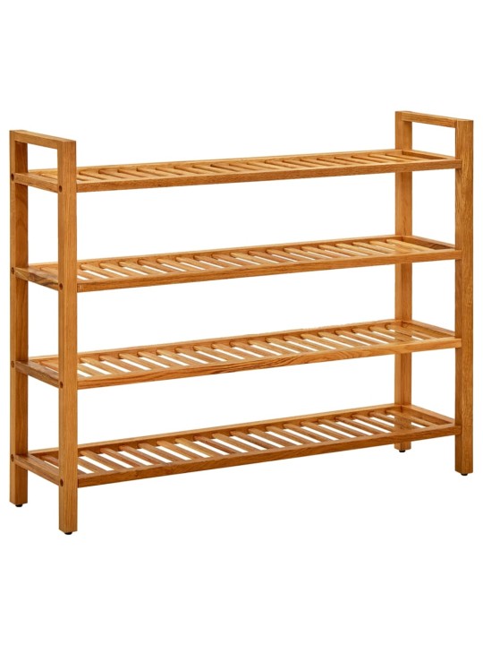 Botník se 4 policemi 100 x 27 x 80 cm masivní dubové dřevo