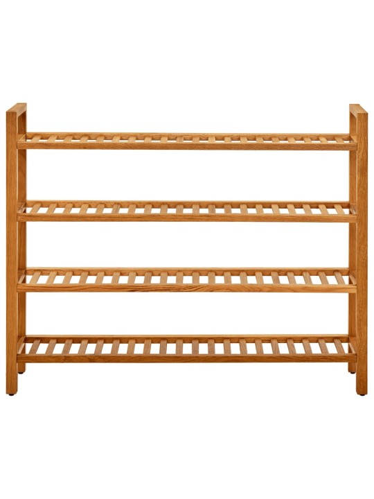 Botník se 4 policemi 100 x 27 x 80 cm masivní dubové dřevo