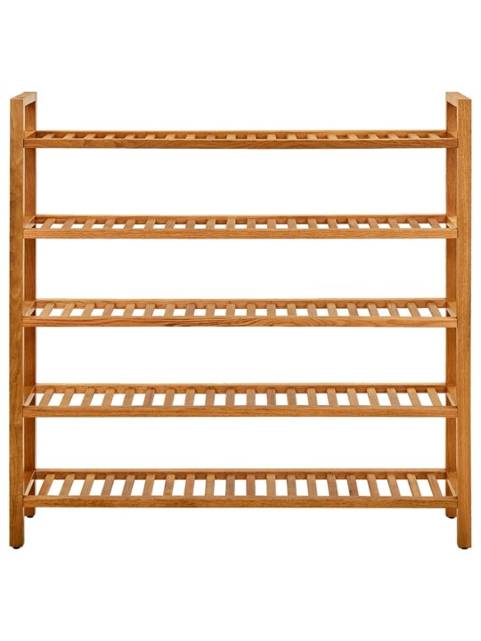 Botník s 5 policemi 100 x 27 x 100 cm masivní dubové dřevo