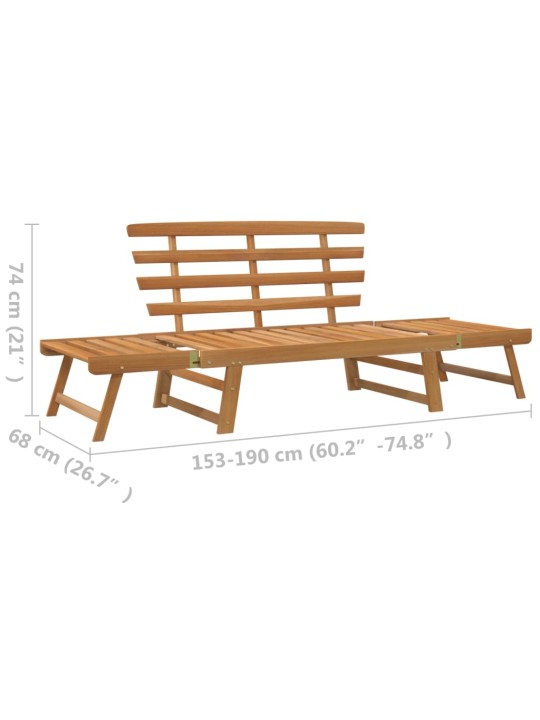 Zahradní lavice 2 v 1 190 cm masivní akácie