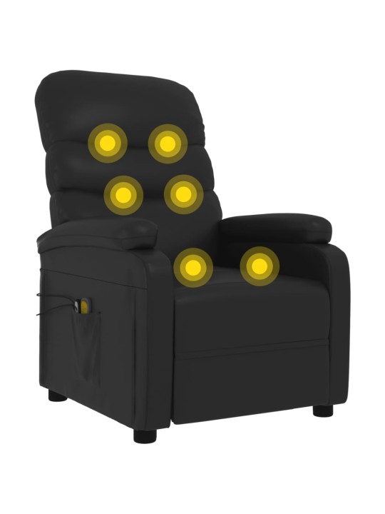 Elektrické masážní křeslo černé umělá kůže