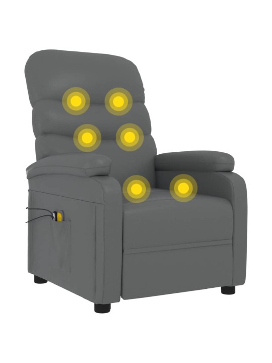 Elektrické masážní křeslo šedé umělá kůže