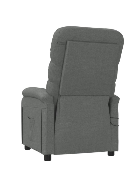 Elektrické masážní křeslo tmavě šedé textil