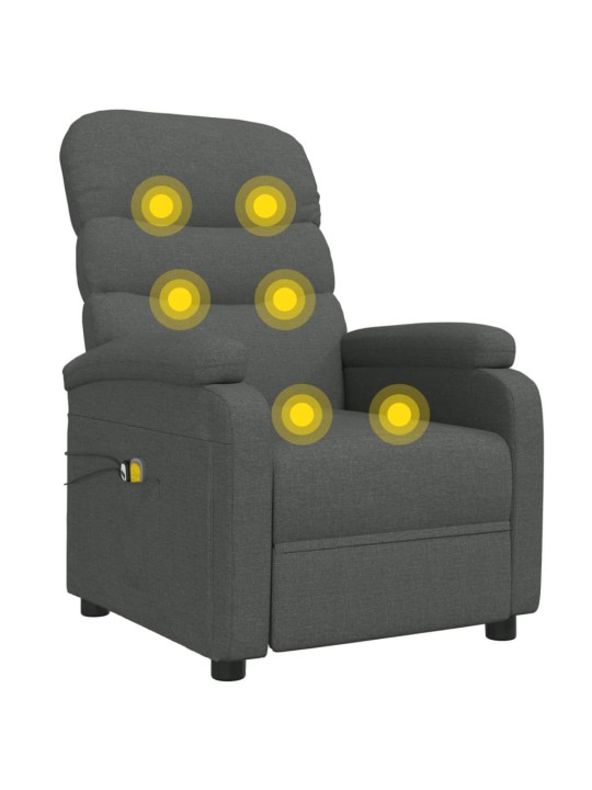 Elektrické masážní křeslo tmavě šedé textil