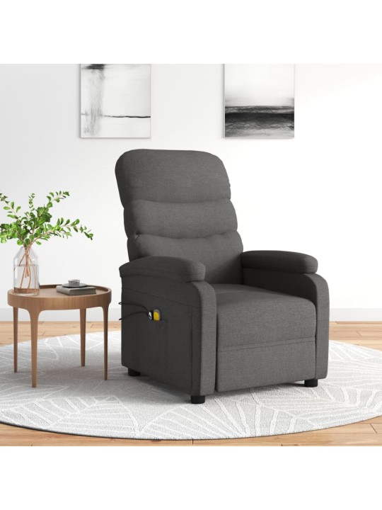Elektrické masážní křeslo tmavě šedé textil
