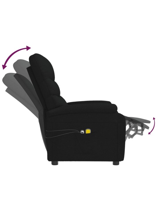 Elektrické masážní křeslo černé textil