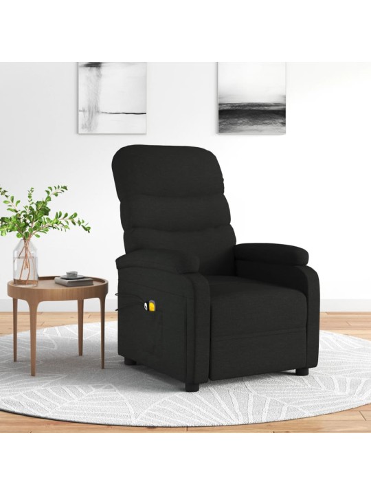 Elektrické masážní křeslo černé textil