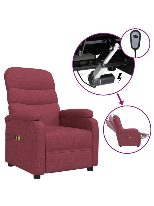 Elektrické masážní křeslo vínové textil