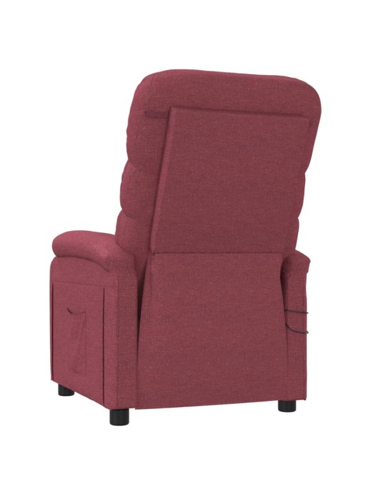 Elektrické masážní křeslo vínové textil