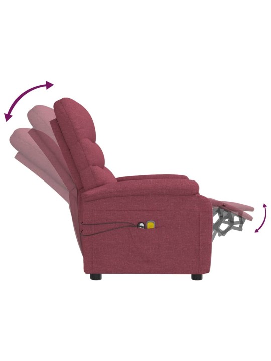 Elektrické masážní křeslo vínové textil