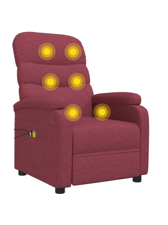 Elektrické masážní křeslo vínové textil