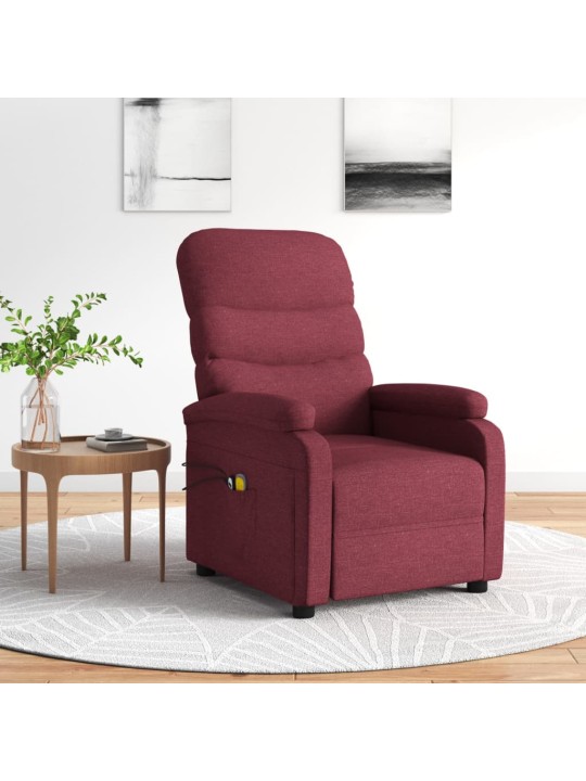 Elektrické masážní křeslo vínové textil
