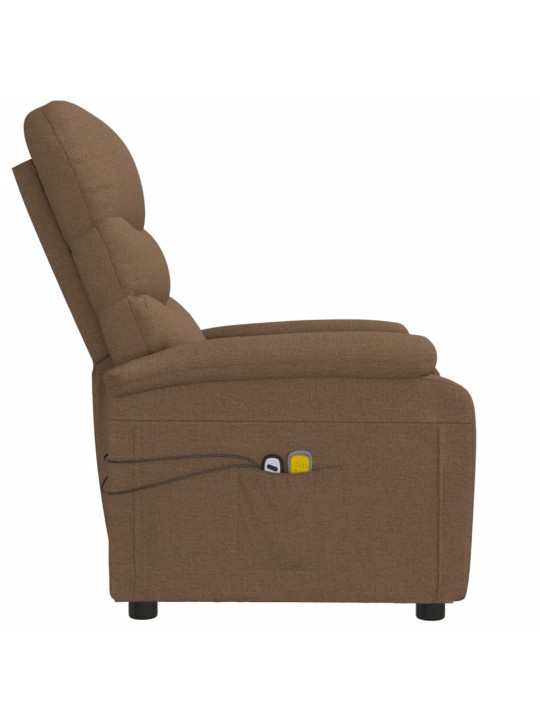 Elektrické masážní křeslo hnědé textil