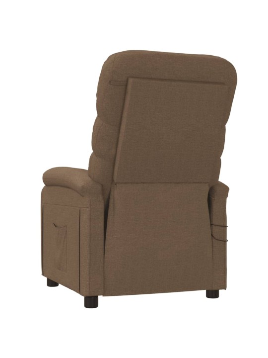Elektrické masážní křeslo hnědé textil