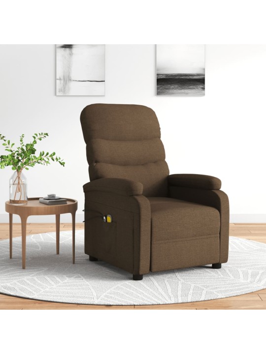 Elektrické masážní křeslo hnědé textil
