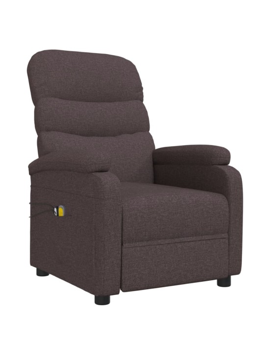 Elektrické masážní křeslo tmavě hnědé textil