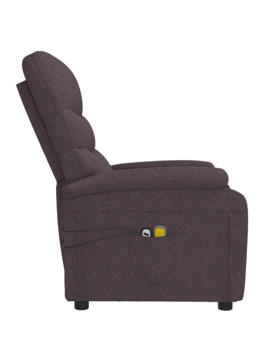 Elektrické masážní křeslo tmavě hnědé textil