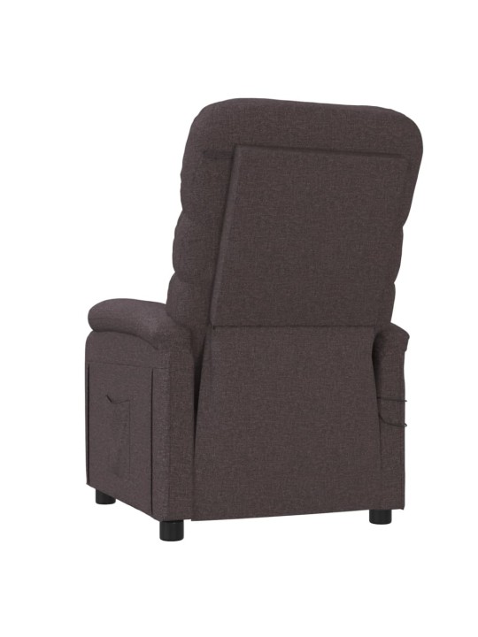 Elektrické masážní křeslo tmavě hnědé textil