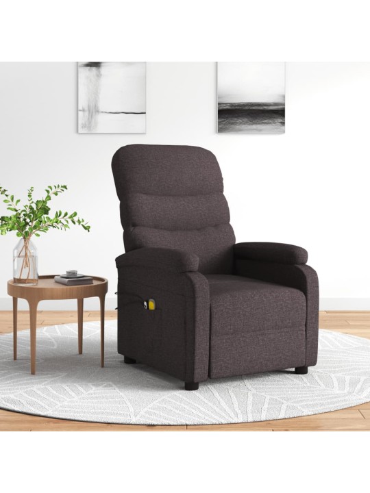 Elektrické masážní křeslo tmavě hnědé textil