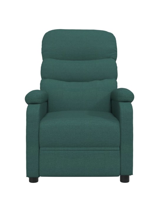 Elektrické masážní křeslo tmavě zelené textil