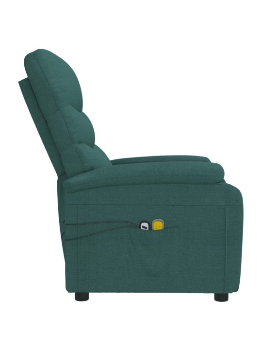 Elektrické masážní křeslo tmavě zelené textil