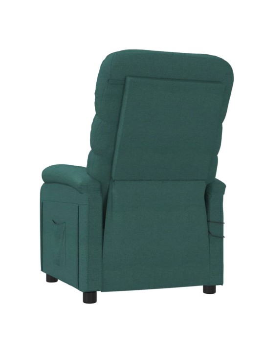 Elektrické masážní křeslo tmavě zelené textil