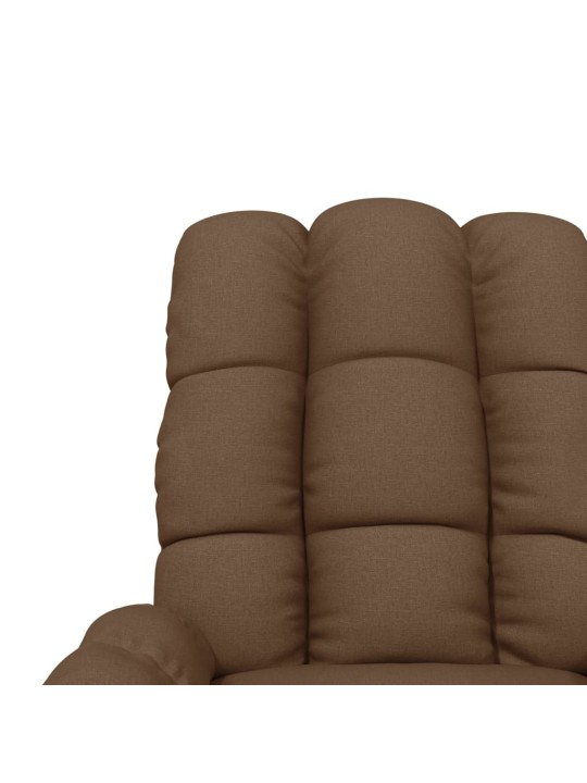 Elektrické polohovací křeslo hnědé textil