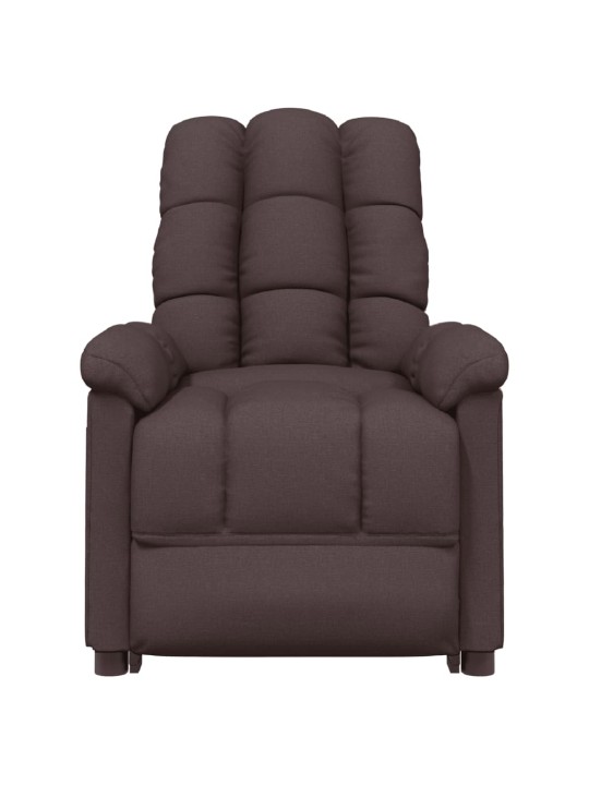 Elektrické polohovací křeslo tmavě hnědé textil