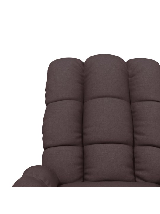 Elektrické polohovací křeslo tmavě hnědé textil