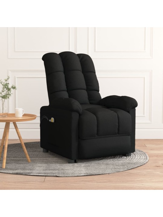 Elektrické masážní křeslo černé textil