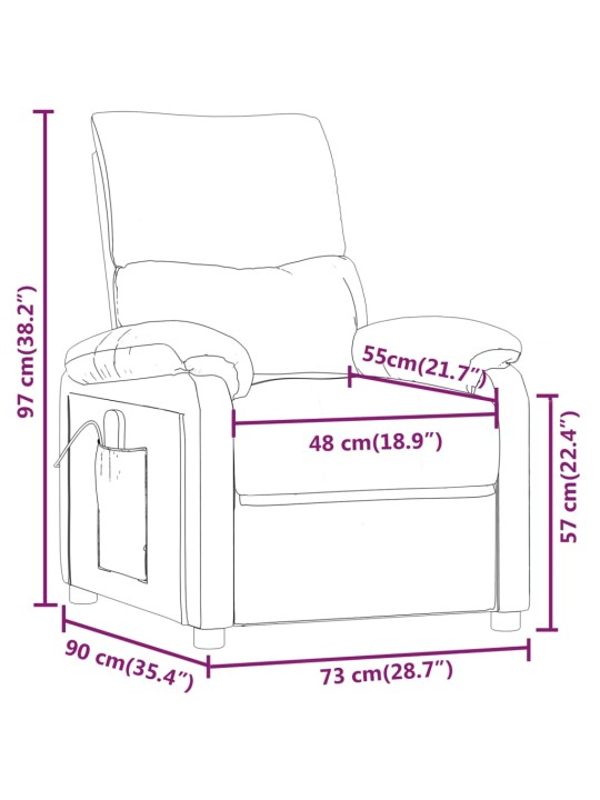 Elektrické polohovací křeslo krémové textil