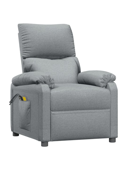 Elektrické masážní křeslo světle šedé textil