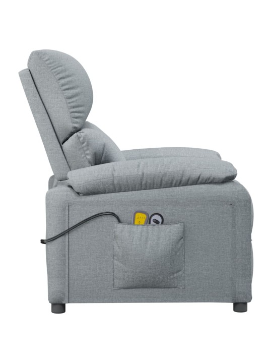 Elektrické masážní křeslo světle šedé textil