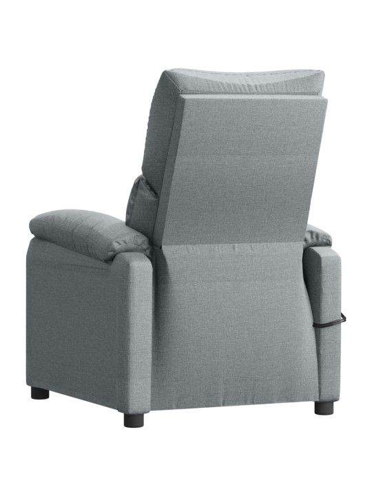 Elektrické masážní křeslo světle šedé textil