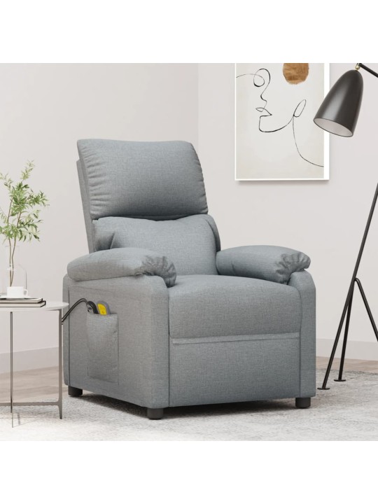 Elektrické masážní křeslo světle šedé textil