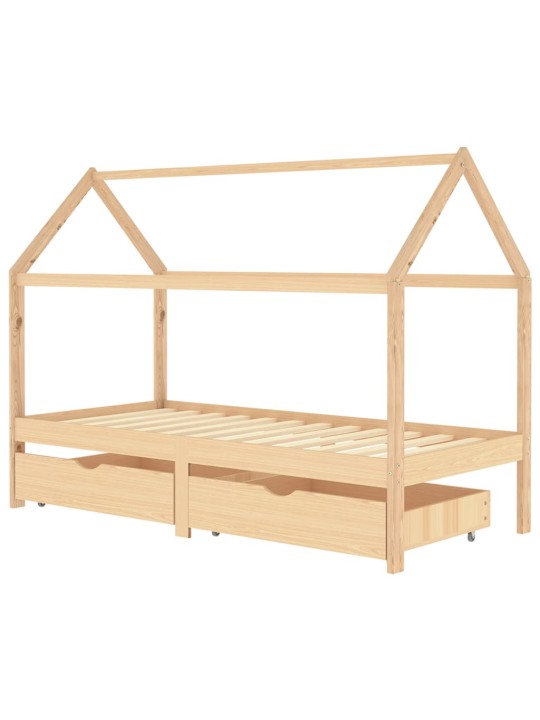 Rám dětské postele se zásuvkami masivní borovice 90 x 200 cm