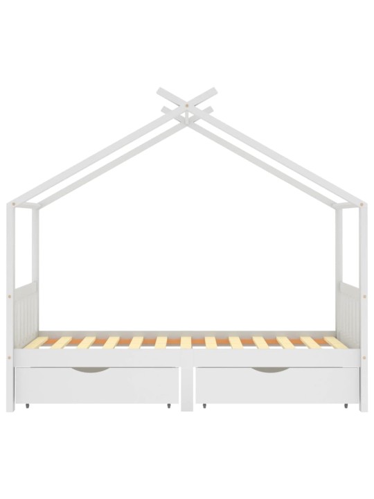 Rám dětské postele se zásuvkami bílý masivní borovice 90x200 cm