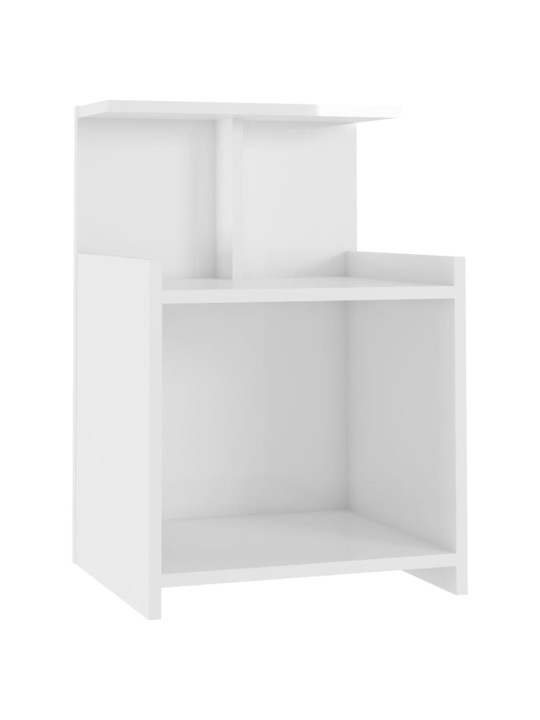 Noční stolek bílý s vysokým leskem 40x35x60 cm kompozitní dřevo