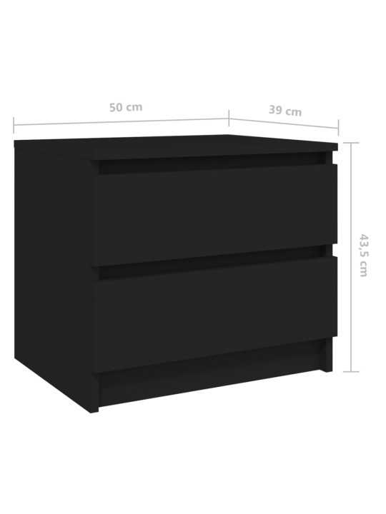 Noční stolky 2 ks černé 50 x 39 x 43,5 cm kompozitní dřevo