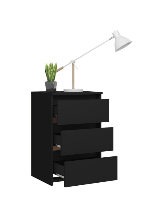 Noční stolky 2 ks černé 40 x 35 x 62,5 cm kompozitní dřevo