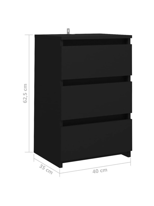 Noční stolky 2 ks černé 40 x 35 x 62,5 cm kompozitní dřevo