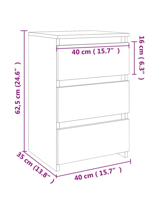 Noční stolky 2 ks sonoma dub 40 x 35 x 62,5 cm kompozitní dřevo
