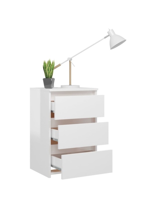 Noční stolky 2 ks bílé lesklé 40x35x62,5 cm kompozitní dřevo