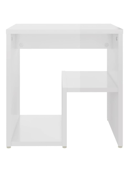 Noční stolek bílý s vysokým leskem 40x30x40 cm kompozitní dřevo