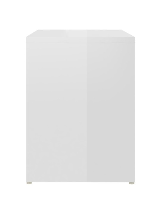 Noční stolek bílý s vysokým leskem 40x30x40 cm kompozitní dřevo