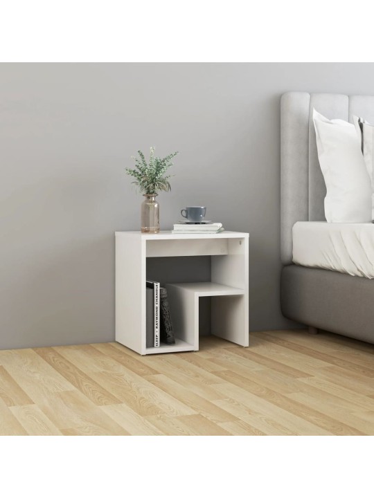 Noční stolky 2 ks bílé vysoký lesk 40x30x40 cm kompozitní dřevo