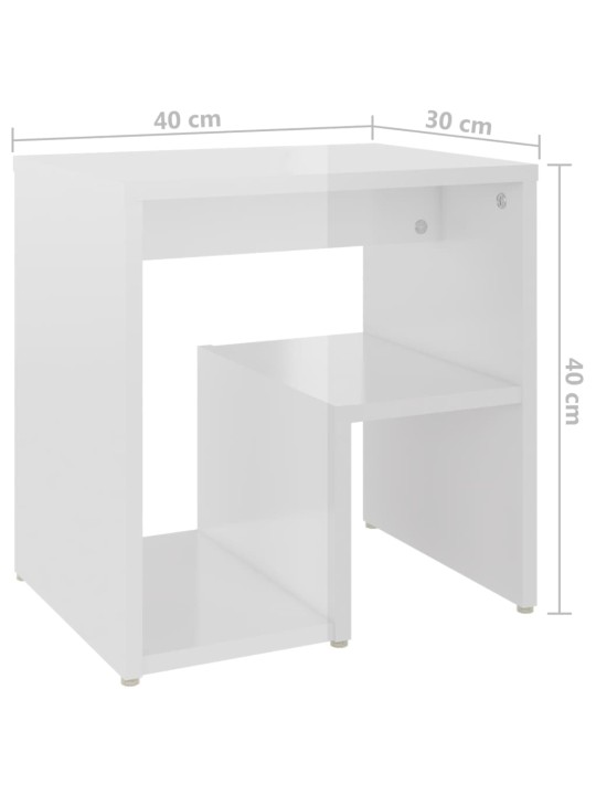 Noční stolky 2 ks bílé vysoký lesk 40x30x40 cm kompozitní dřevo
