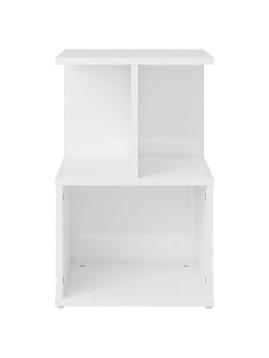 Noční stolek bílý s vysokým leskem 35x35x55 cm kompozitní dřevo