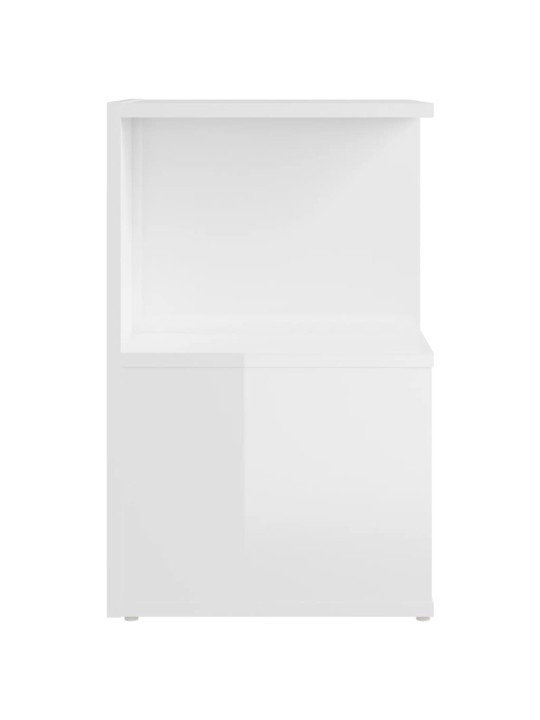 Noční stolek bílý s vysokým leskem 35x35x55 cm kompozitní dřevo