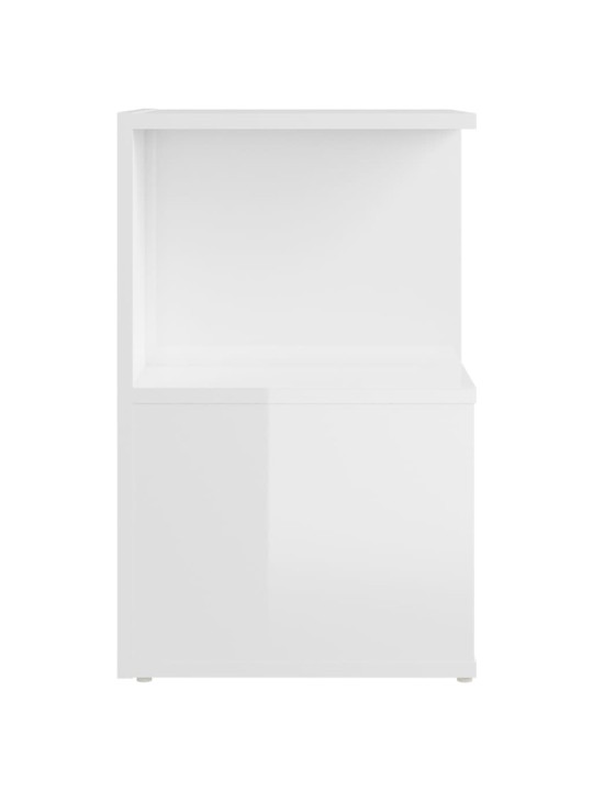 Noční stolky 2 ks bílé vysoký lesk 35x35x55cm kompozitní dřevo